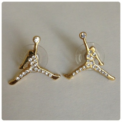 (never worn) gold jordan jumpman stud earrings