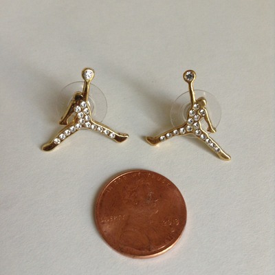 (never worn) gold jordan jumpman stud earrings
