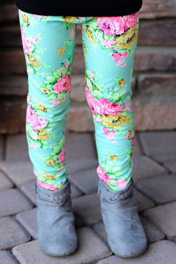 Mint Floral Leggings