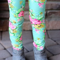 Mint Floral Leggings