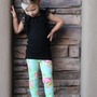 Mint Floral Leggings-2