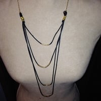 Multi Ribbon Chain with Gold Beads - Thumbnail 1