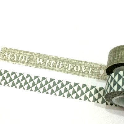 Washi tape set: made with love in grey
