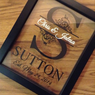 Personalized last name floating frame 8x10