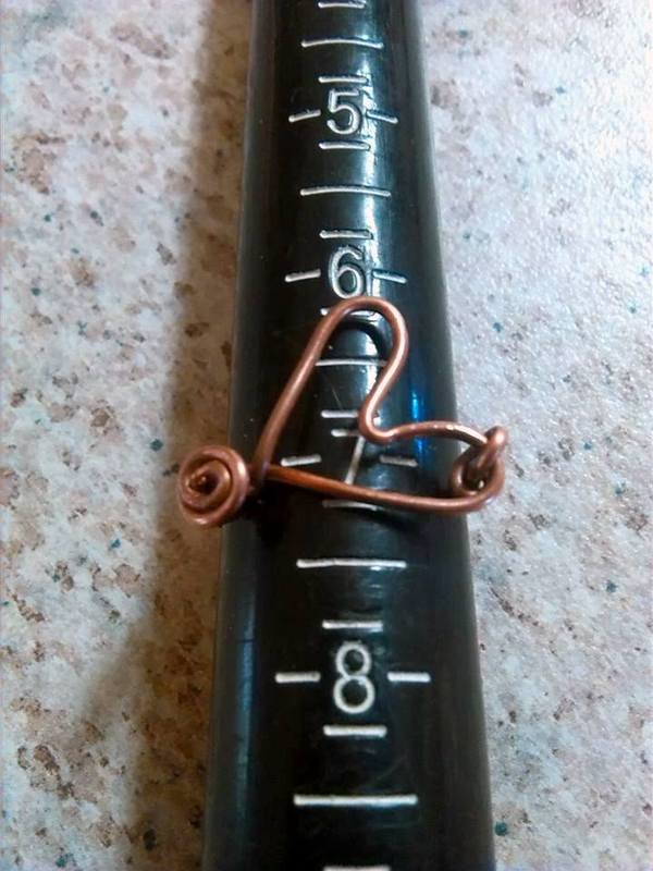copper heart ring