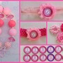 Baby Pink Bow Chunky Necklace Hair Bow/Headband & Bottle Cap Monthly Tracker Set-1