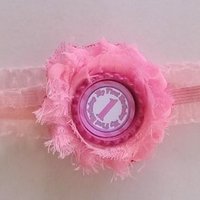 Baby Pink Bow Chunky Necklace Hair Bow/Headband & Bottle Cap Monthly Tracker Set - Thumbnail 4