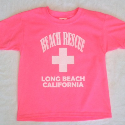 Beach rescue tee (kids pink)