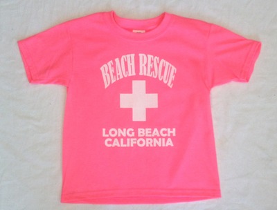 Beach rescue tee (kids pink)