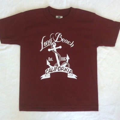 Lb anchor tee (kids burgundy)