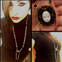 Gold chain with Black Beading and a Cameo Accent*-1