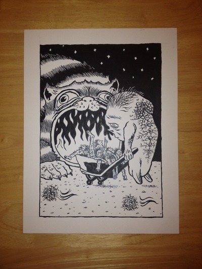 I Want to Burn in Hell Original Drawing