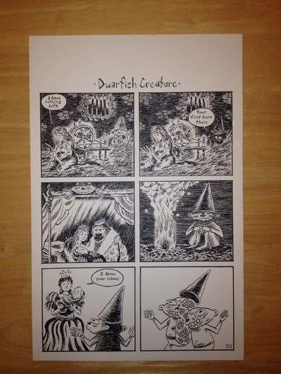 Dwarfish Creature Original Comic Art