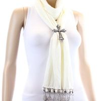 Jewelry Scarves with Magnetic Cross Pendant - Thumbnail 4