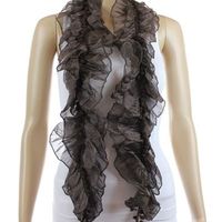 Womens Lace Soft Silk Chiffon Scarf - Thumbnail 2