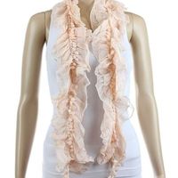 Womens Lace Soft Silk Chiffon Scarf - Thumbnail 3