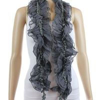 Womens Lace Soft Silk Chiffon Scarf - Thumbnail 4