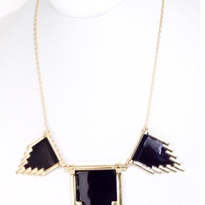 Purple geometric necklace