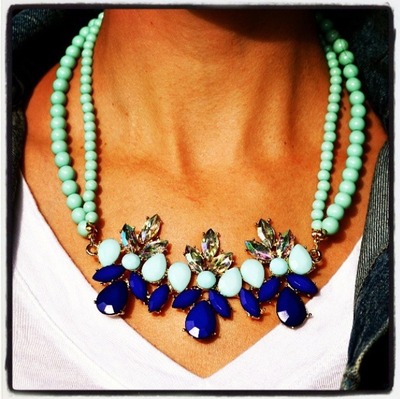 Mint Floral Necklace