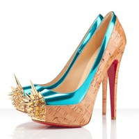 CHRISTIAN LOUBOUTIN ASTEROID 160MM SPIKE-TOE PUMPS TURQUOISE - Thumbnail 2