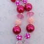 Valentine's Red And Pink Heart Pendant Chunky Necklaces -1
