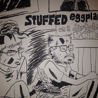 Stuffed Eggplant on a Dirty Backporch Original Art - Thumbnail 2