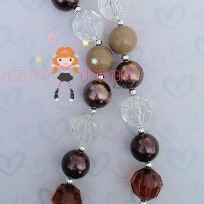 Chocolate lovers chunky necklace/bubblegum beads/girls jewelry