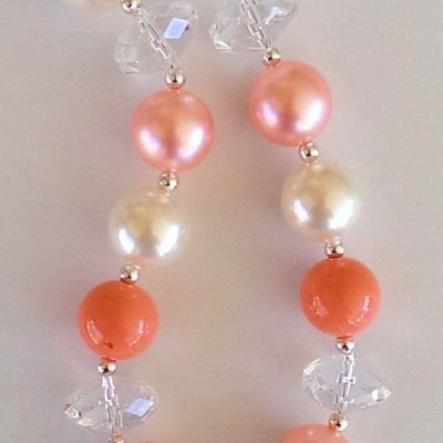 Coral peach chunky necklace
