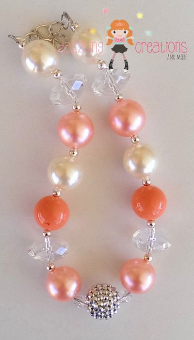 Coral peach chunky necklace
