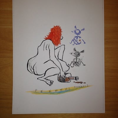 Peepers original art (unused cover)