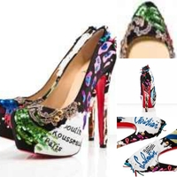 CHRISTIAN LOUBOUTIN DAFFODILE BRODEE 160MM MULTICOLOR - Thumbnail 1
