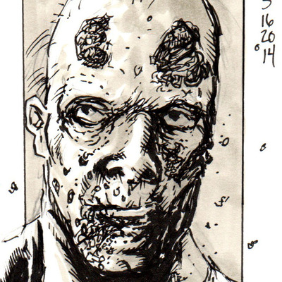 May 16 2014 daily sketch card - zombie