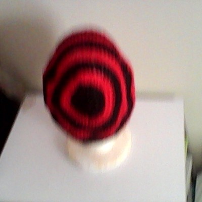 Two color small crochet slouchy hat