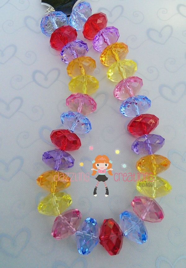 Christmas Chunky Necklace/Rainbow/Perfect Photo Props//Bubblegum Beads/Girls Jewelry