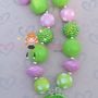St. Patty's Irish Green & Pink Inspired Chunky Necklace-2