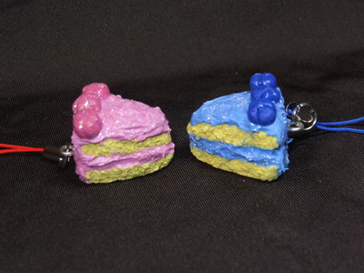 Pink and Blue Glitter Flower Cake