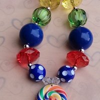 Lollipop Chunky Necklace/Bubblegum Beads/Girls Jewelry  - Thumbnail 1