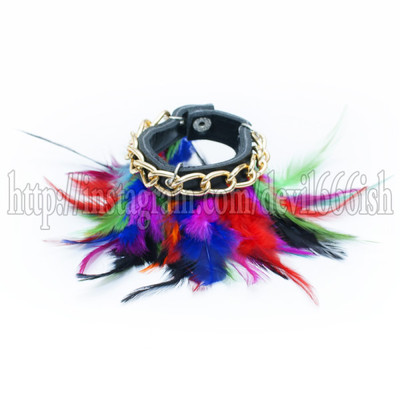 Rainbow feather bracelet
