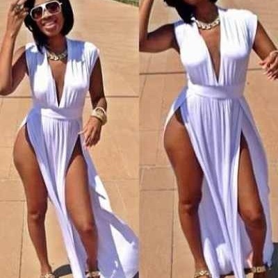 One piece slit legs dress