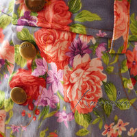 Floral Skirtalls Overall Shorts // Overall Jumper // Summer Overall // Denim and Rose Overall // Jumper  -XS- - Thumbnail 2