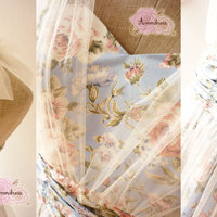 Amorita Rhyme Evening Dress Wedding Dress Bridesmaid Dress Prom Party Dress Blue with Rose Elegant Tutu Dream Dress -Size XS,S,M,L,XL,Custom - Thumbnail 2