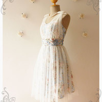 Amorita Rhyme Evening Dress Wedding Dress Bridesmaid Dress Prom Party Dress Blue with Rose Elegant Tutu Dream Dress -Size XS,S,M,L,XL,Custom - Thumbnail 4