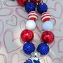 4th of July Patriotic Shooting Star Chunky Necklace Set-1