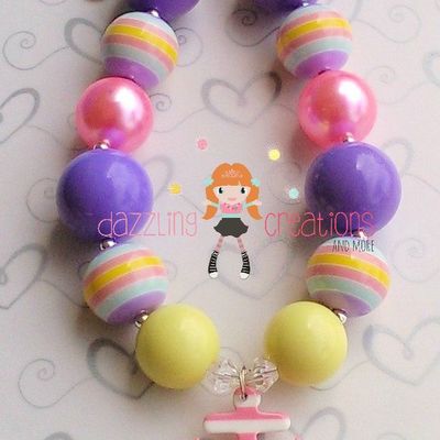 Pastel anchor chunky necklace/nautical/photo prop