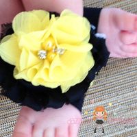 Bumble Bee Chunky Necklace Hair Bow & Barefoot Sandal Set - Thumbnail 1