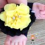Bumble Bee Chunky Necklace Hair Bow & Barefoot Sandal Set-1