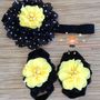 Bumble Bee Chunky Necklace Hair Bow & Barefoot Sandal Set-2