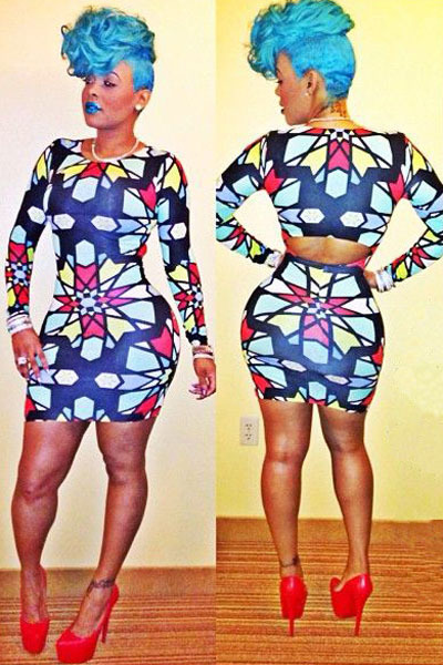 Cut-out Back Kaleidoscope Print Mini Dress