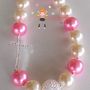 Cross Chunky Necklace/Bubblegum beads/Girls Jewelry-1
