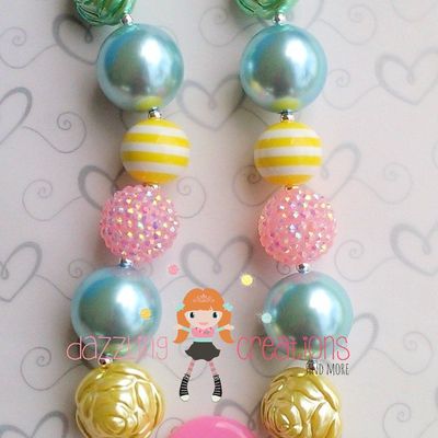 Pink circle chunky necklace